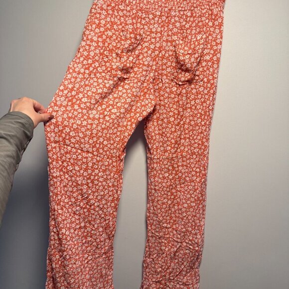 Billabong Summer New Waves 2 Red Floral Wide Leg Pants Large - Picture 6 of 9